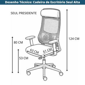 Desenho Tecnico Cadeira de Escritorio Supremo Baixa